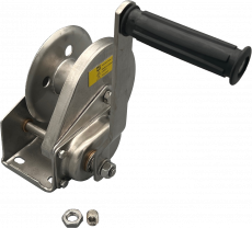 Handwinde mit Bremse, Edelstahl, 600kg ohne Seil