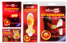 Thermopad-Paket bestehend aus Handwärmer, Nackenwärmer, Sohlenwärmer, Rückenwärmer