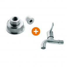 Zapfhahn & Anschlussstück für Hahnaufsatz für Edelstahlkanister 20 L