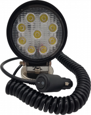 LED Arbeitsscheinwerfer rund 9x3 W, 2160 Lumen, Magnetfuß