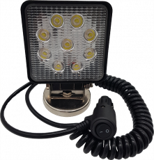 LED Arbeitsscheinwerfer eckig 9x3 W, 2160 Lumen, Magnetfuß