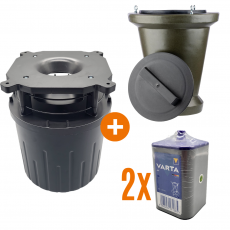 Komplettpaket Futterautomat digital Professional + 18L Vorratsbehälter + 2x Blockbatterie