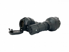 Spannungswandler Adapter 7 pol. 24 V auf 13 pol. 12 V, ISO 1185 auf ISO 11446