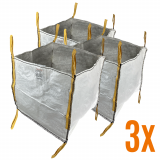 3x Big Bag 1500kg, Bodenkippschlaufe, 90x90x90cm